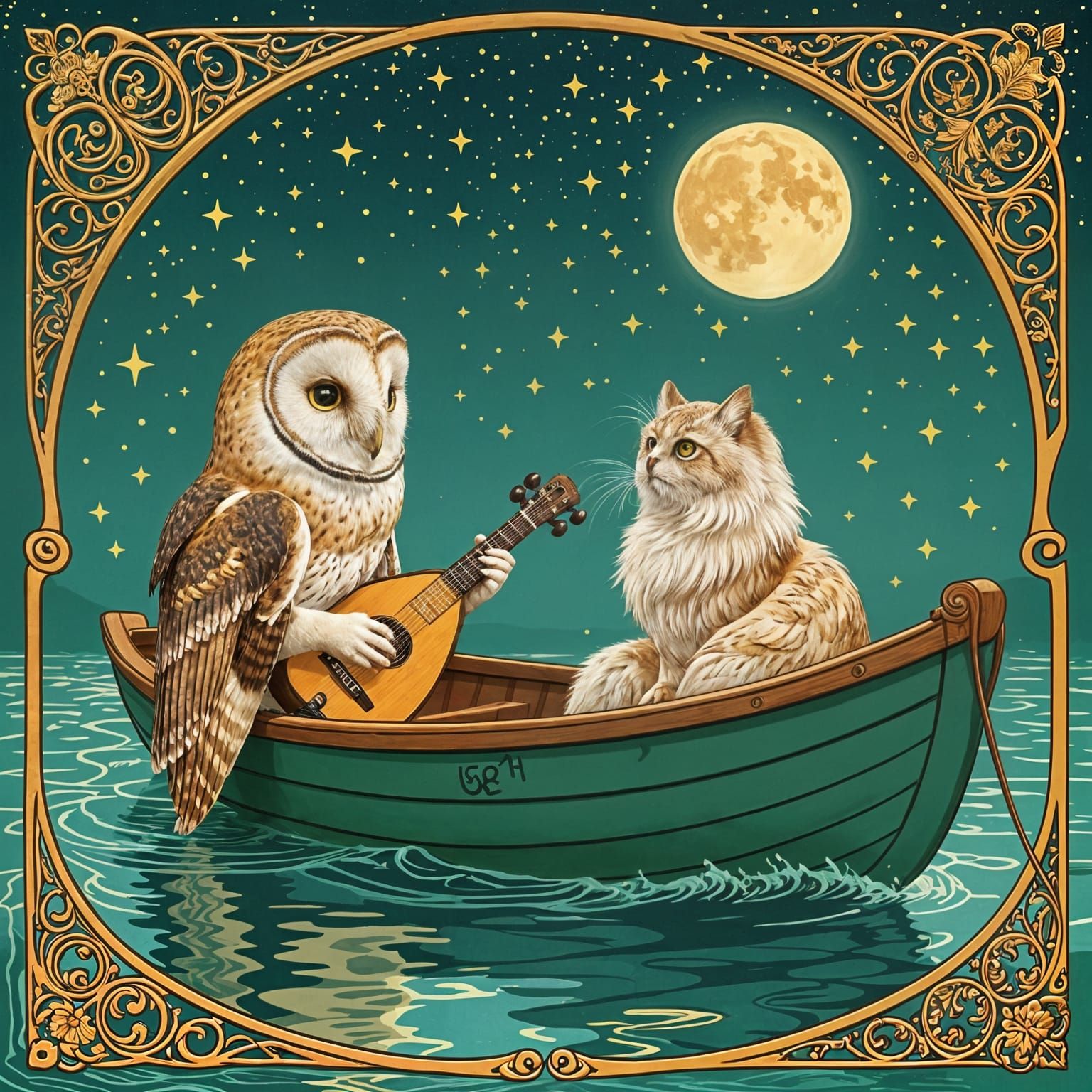 The Owl and Pussycat Sail in a Pea Green Boat