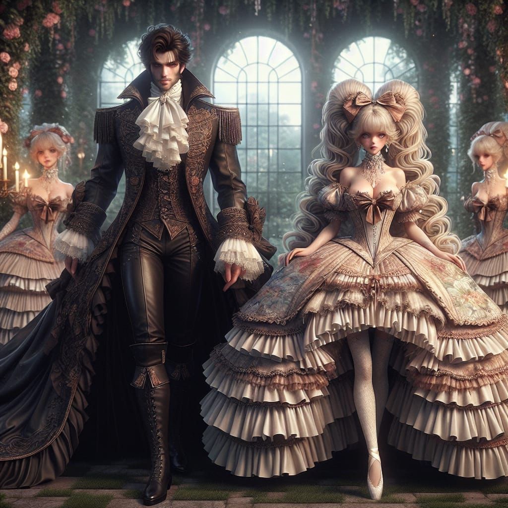 Tall Rogue Warrior Takes a Walk with His Bride in a Whimsica...