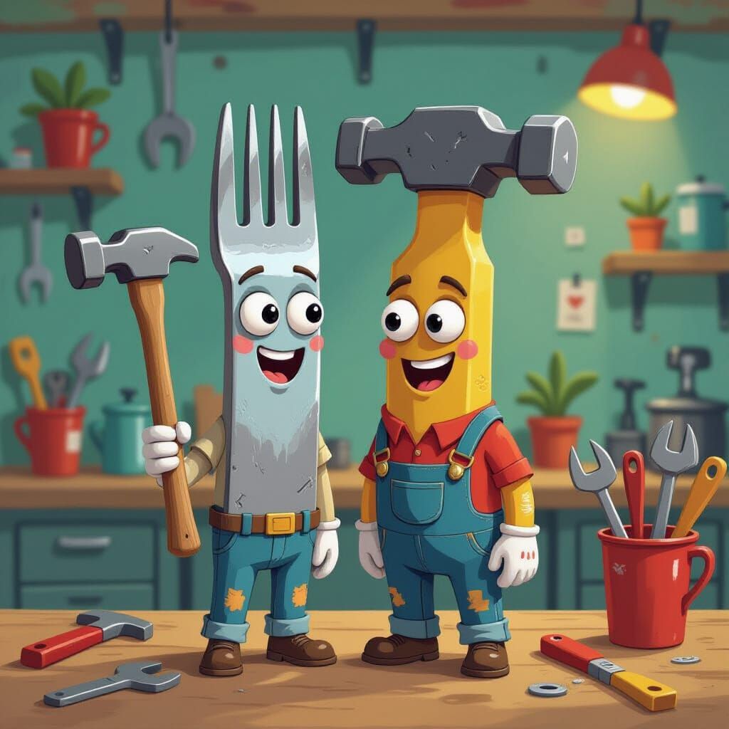 Anthropomorphic Tools: Fork and Hammer as Best Friends