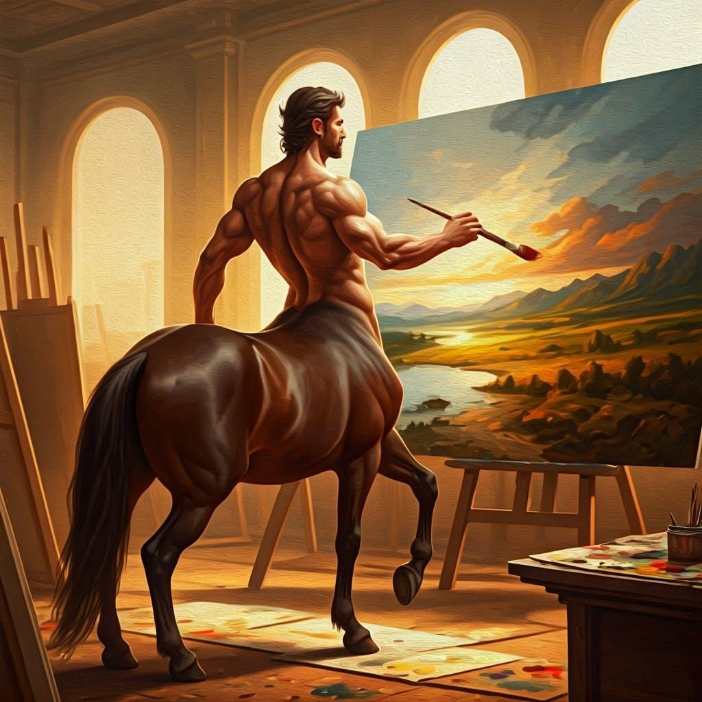 Epic Fantasy Studio Scene with Impasto Brushwork