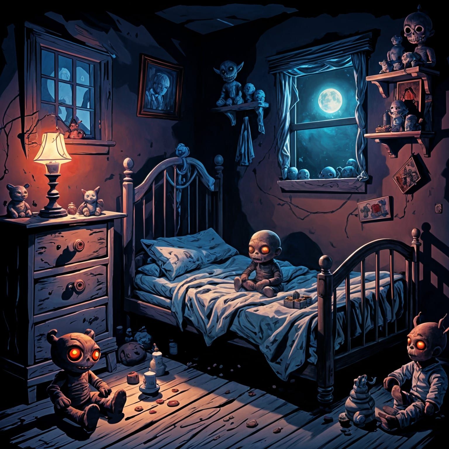 Nightmare Creature Under Bed: Embodiment of Fear