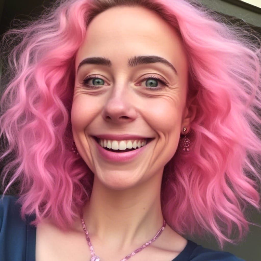 Trans Woman's Roar: A Vibrant Inked Portrait