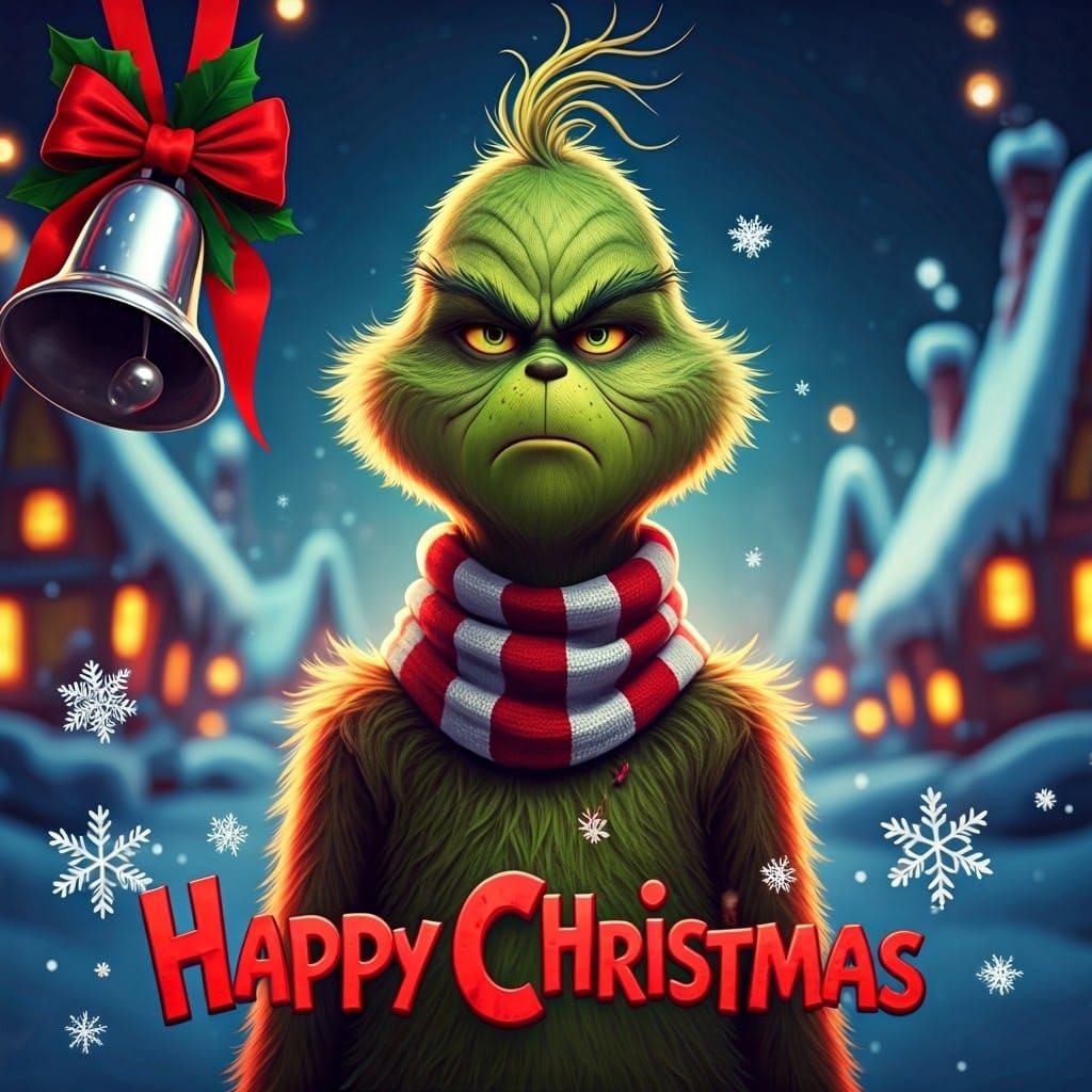 Anime Grinch Celebrates Whimsical Christmas