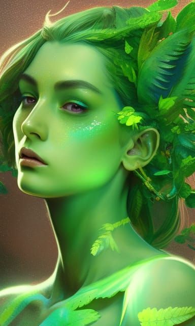 Green Alien Goddess Concept Art in Unreal Engine