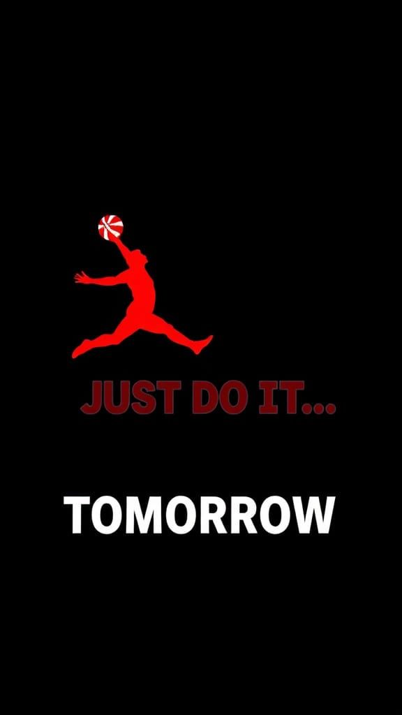Minimalist Jumpman Parody: Just Do It Tomorrow