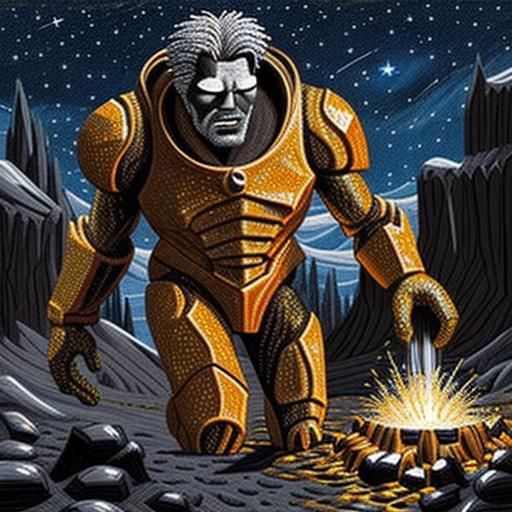 Molten Iron Starry Night Abstract Expressionism