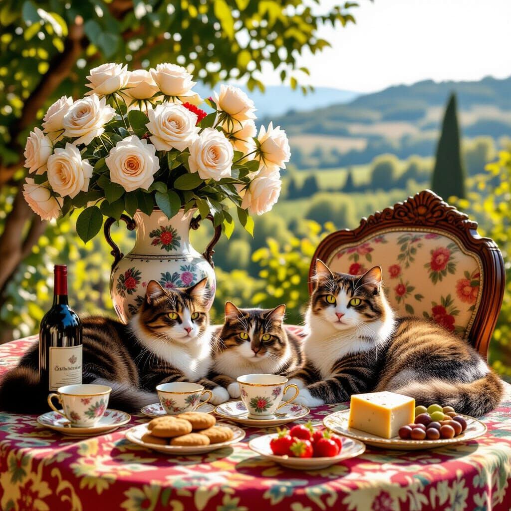 Whimsical Cats in Italian Landscape, Film Still