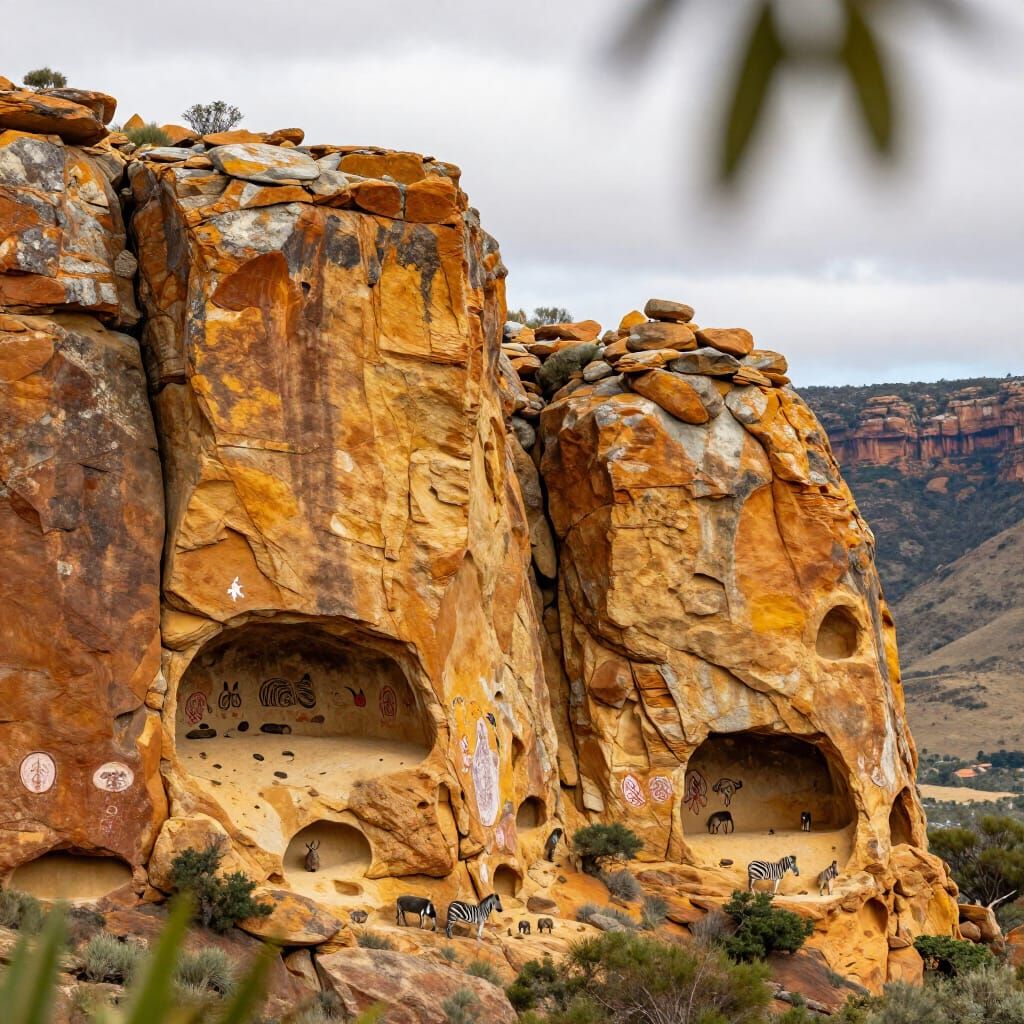 Golden Gate Highlands National Park: Sandstone Cliffs and Wi...