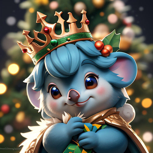 Pixar-Style Koala Queen in Festive Crown