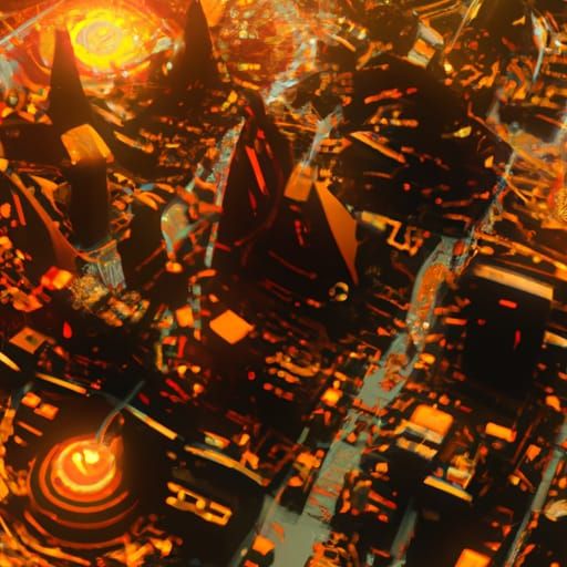 Cyberpunk City Top-Down: 8K Concept Art