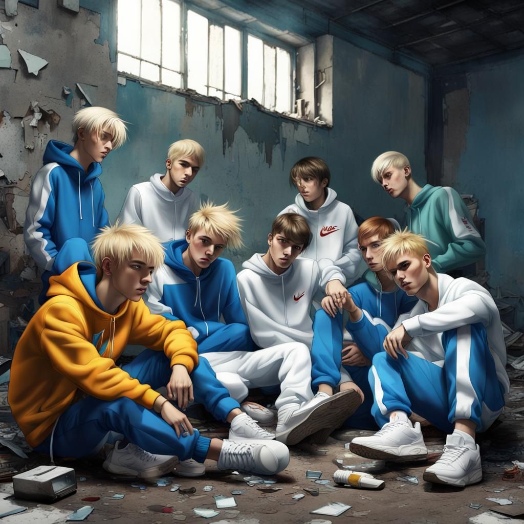 Teenage Boys in Abandoned Building: 3D Game Cinematic