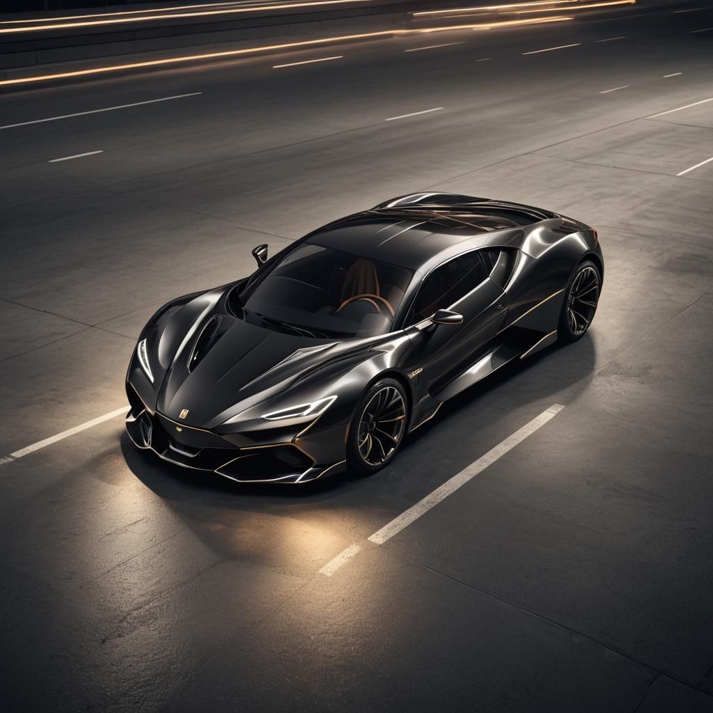 Luxurious Car in Italian Futurism Style