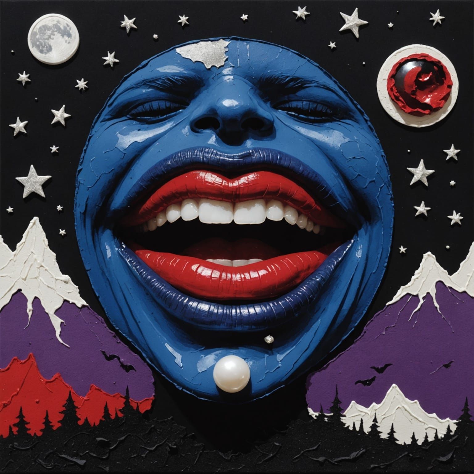 Grotesque Hell Mouth with Cosmic Elements