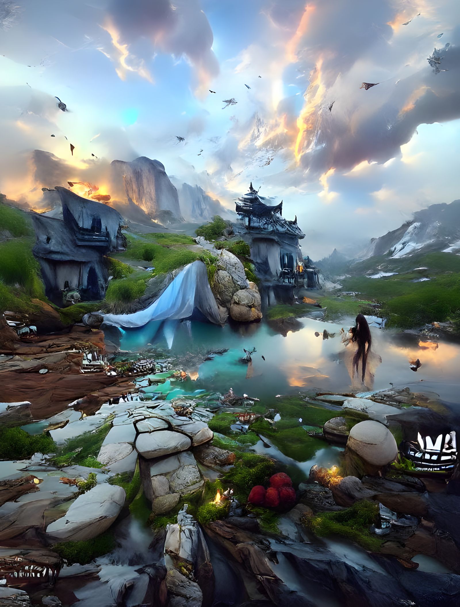 Enigmatic Paradise Unveiled in Dreamy Light