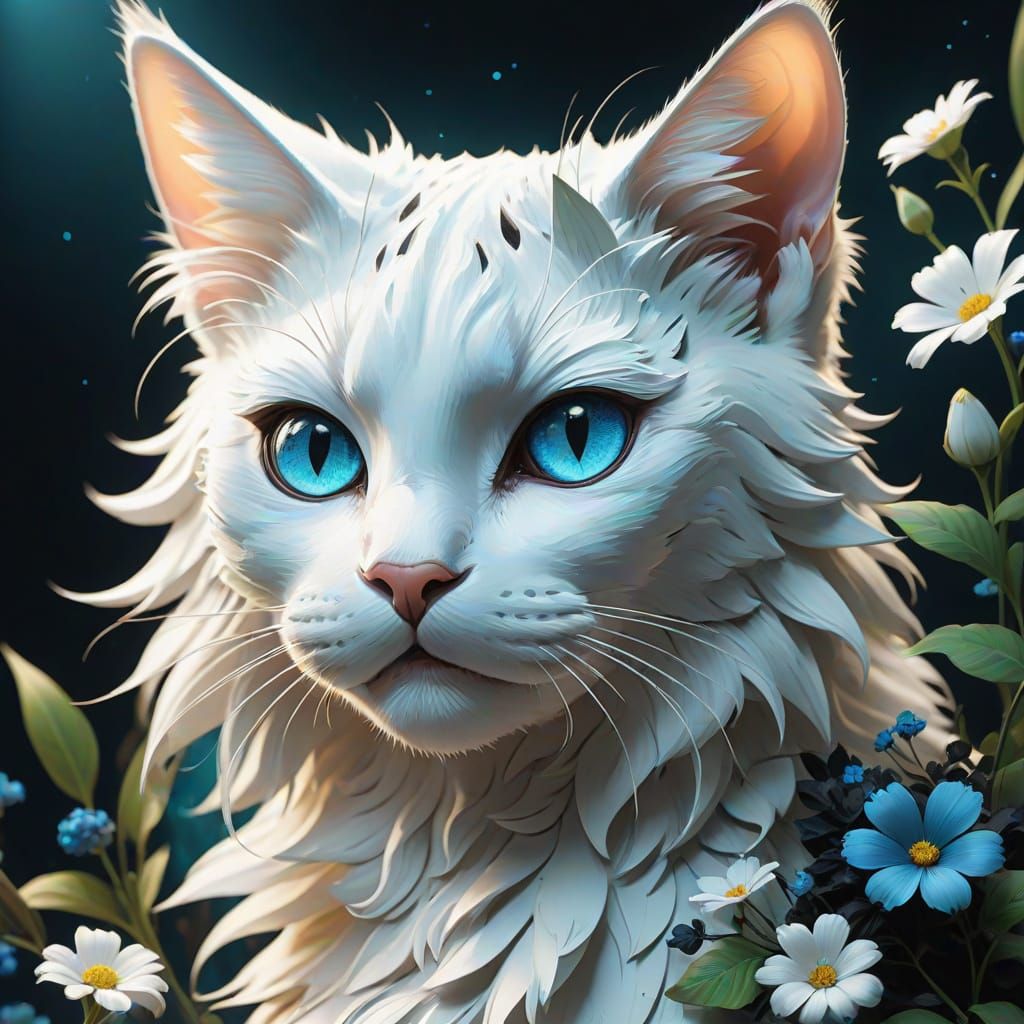 Elegant Cats in Baroque 3D Anime Art