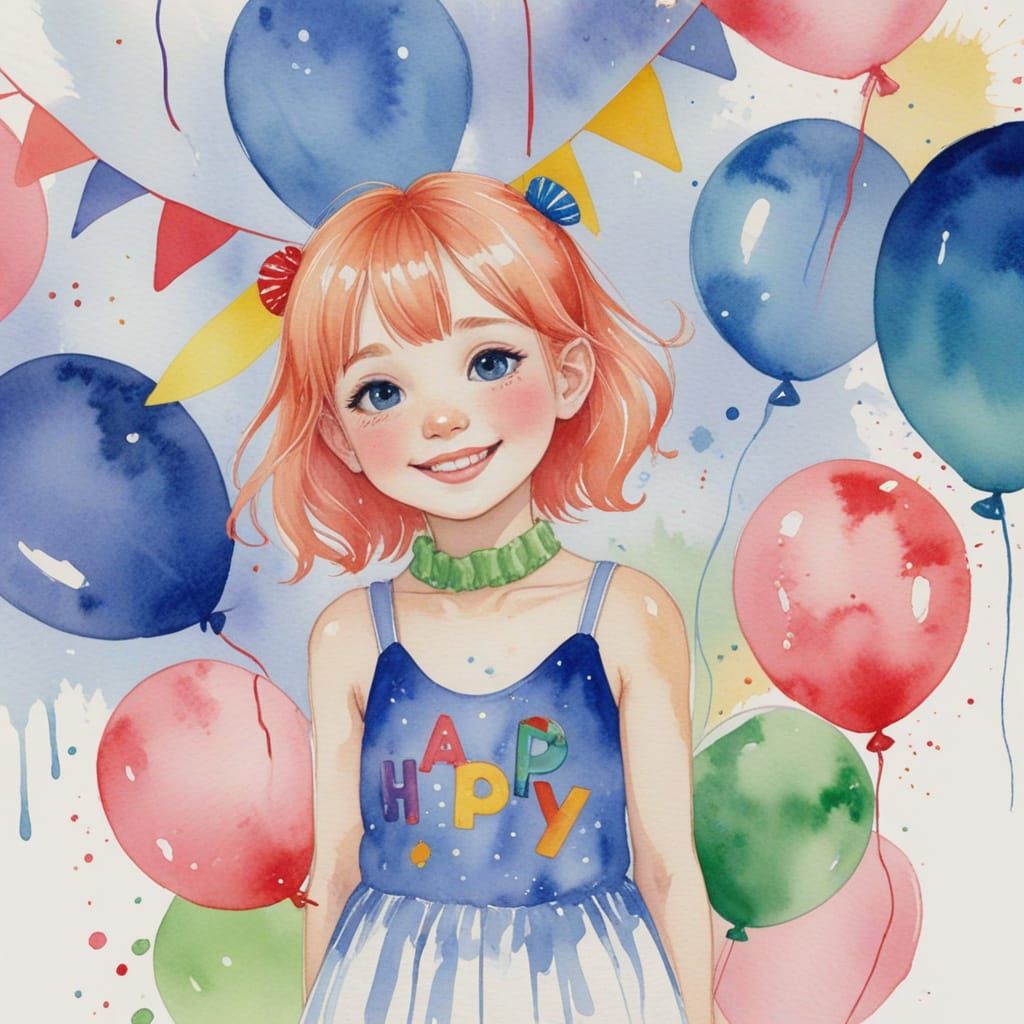 Kidcore Happy Party in Liminal Watercolor