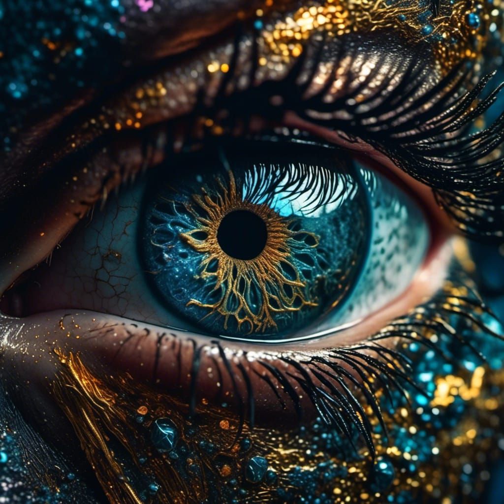 Bird Silhouette in Eye, Magical Fantasy Art