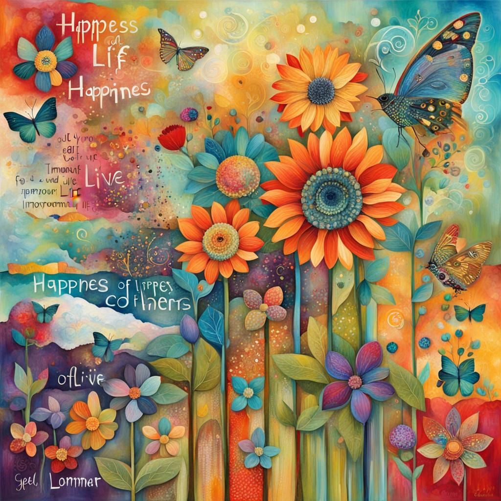 Inspirational Mixed Media Collage with Quotes