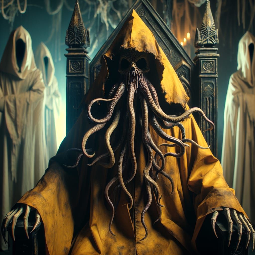 Eldritch Entity on Ominous Throne with Priests