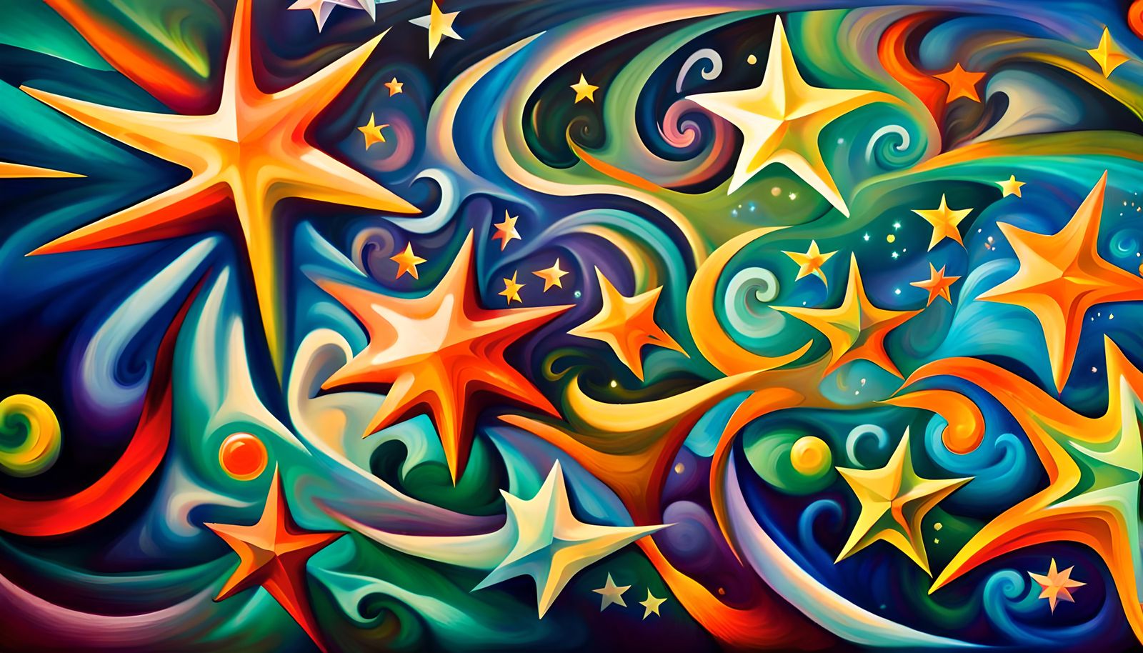 Iridescent Stars Connected by Electromagnetic Coils