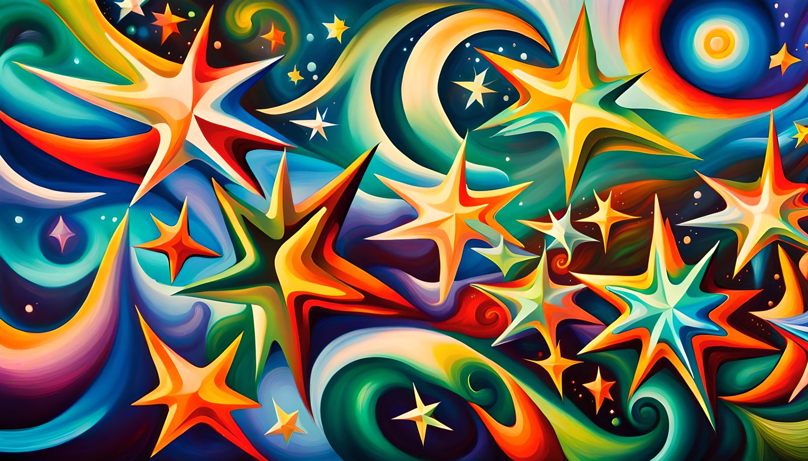 Iridescent Star Cluster Formation in Impasto Style