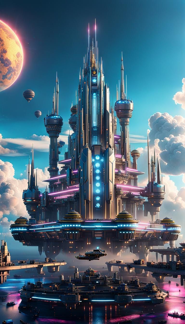 Futuristic Cyber Castle