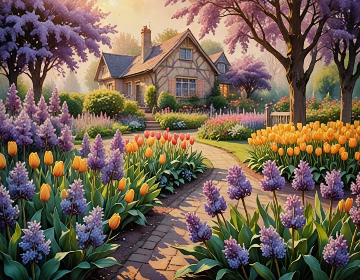 Ethereal 60s-Style Watercolor Masterpiece with Vibrant Bloom...