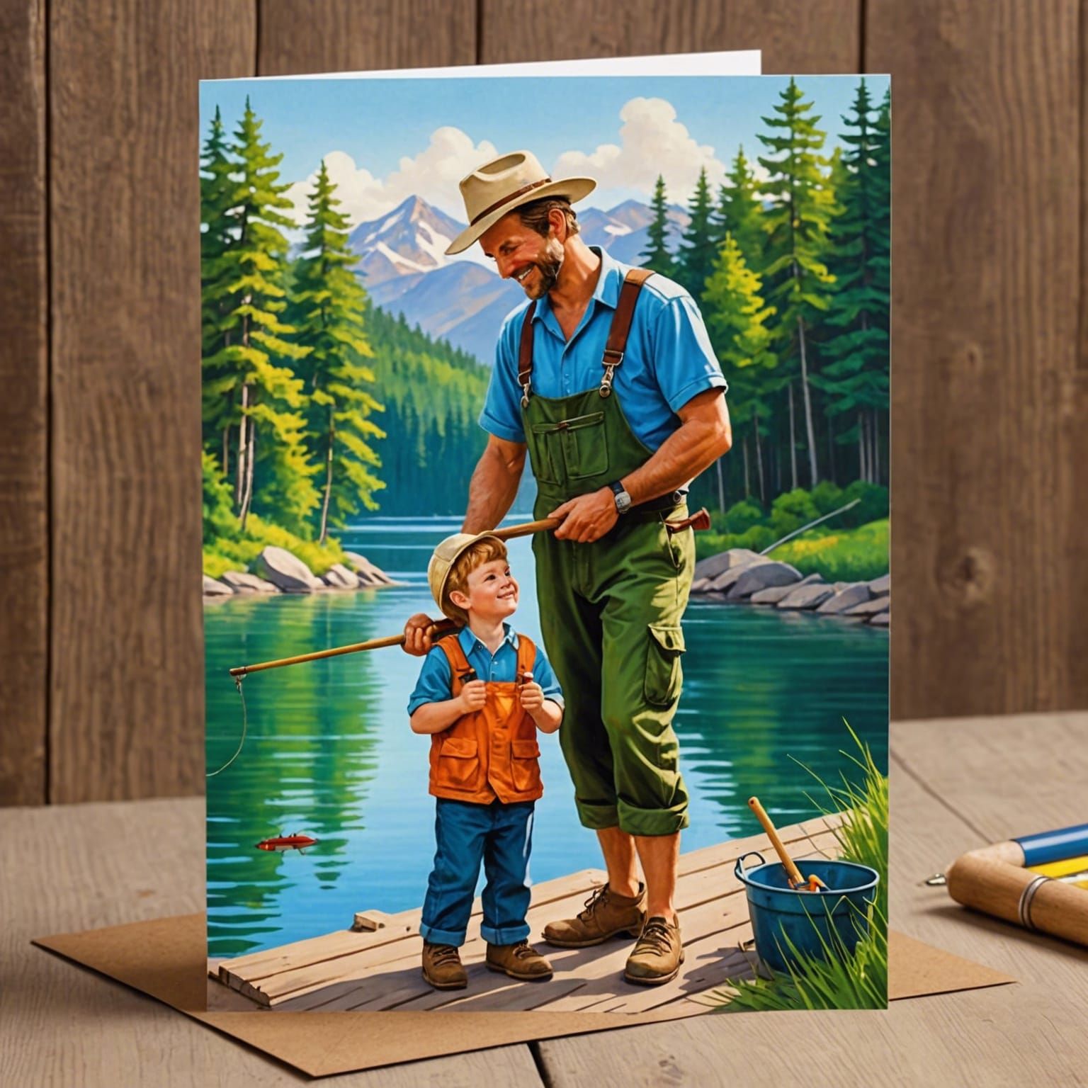 Father's Day: Heartwarming Greeting Card Illustration