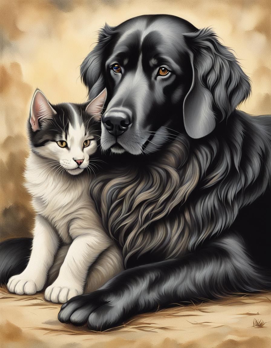 Dog and Kitten: A Beautiful Friendship in Graffiti Art