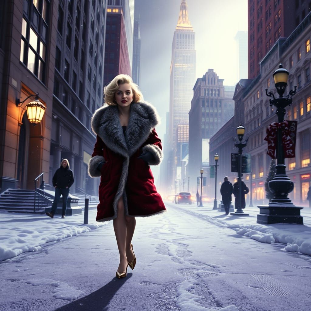Marilyn Monroe in Snowy New York City