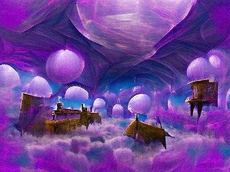 Dream Fortress in a Purple Sky World