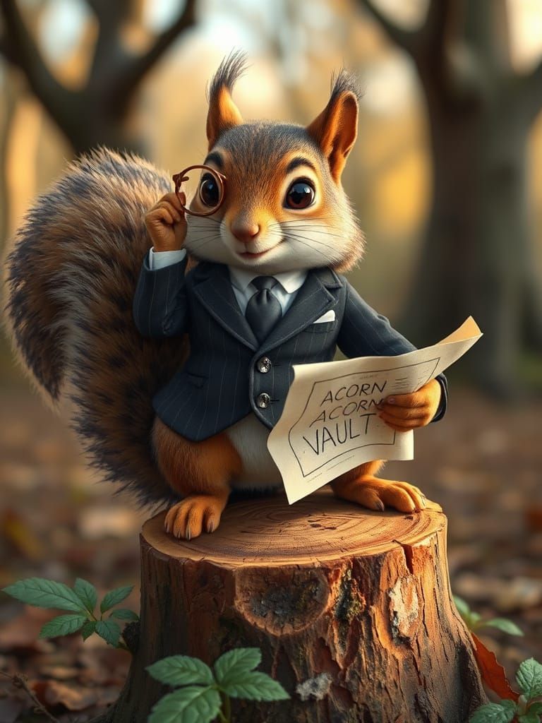 Squirrel Mob Boss Planning Acorn Heist
