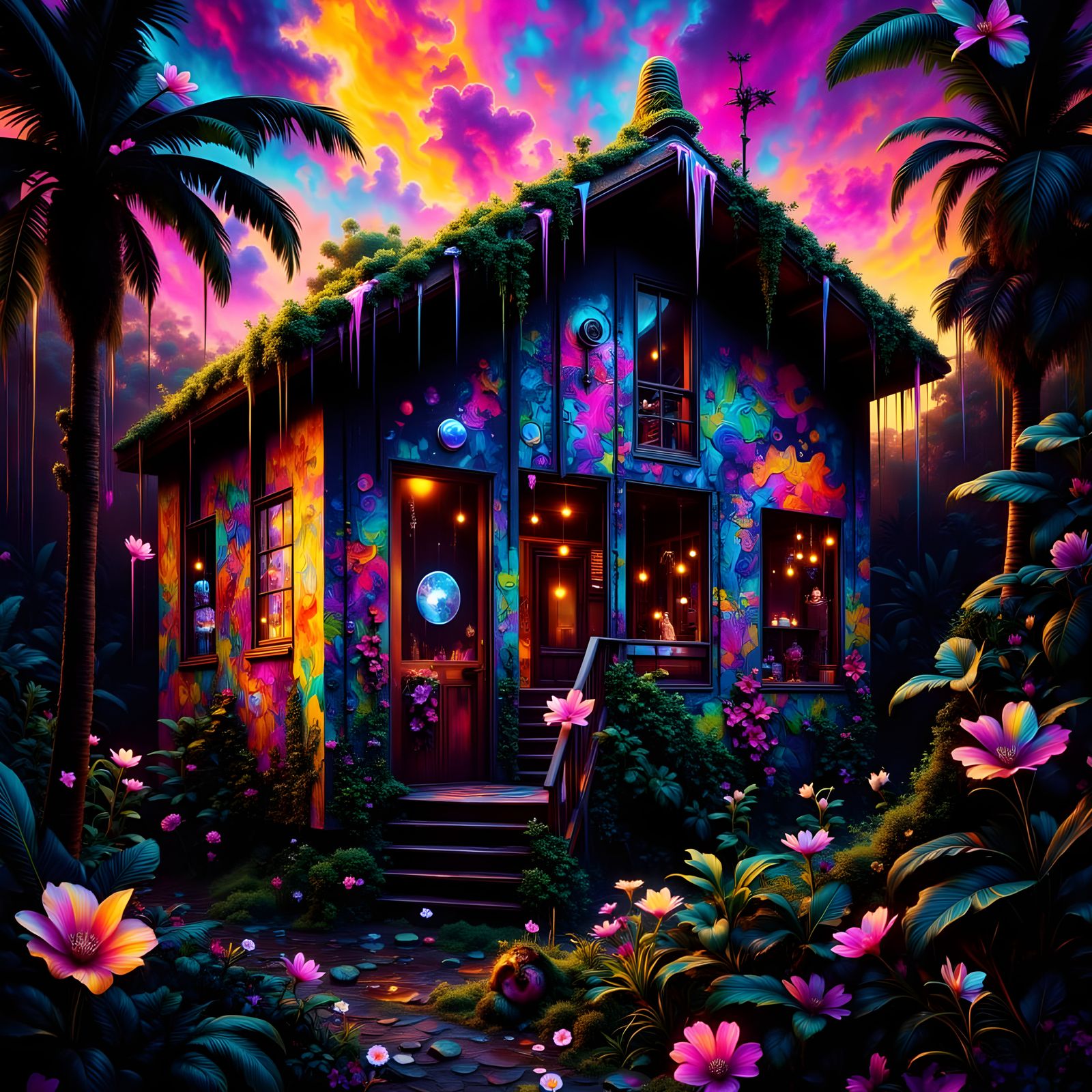 Strange Jungle Shack with Chemical Distortion Art