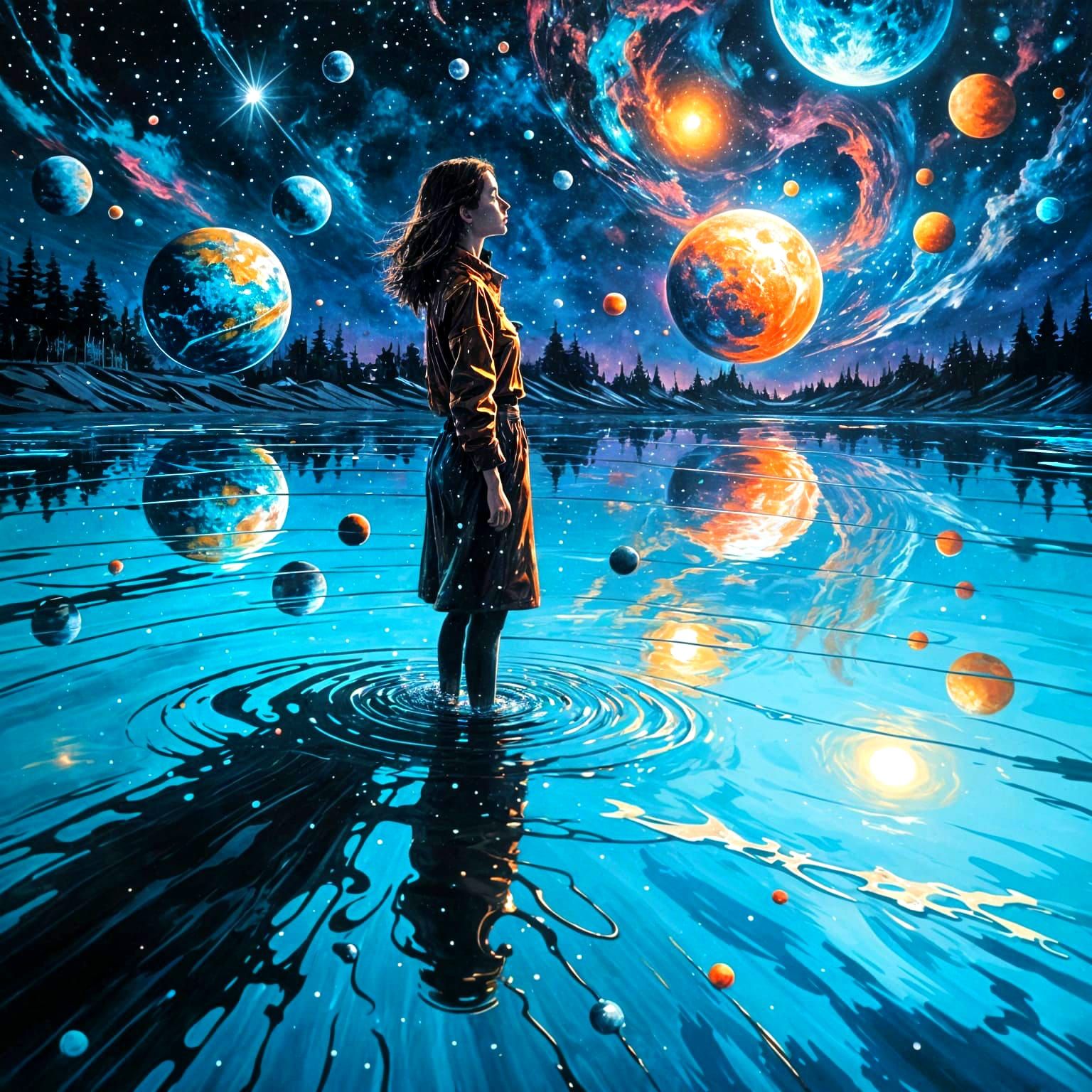 Celestial Goddess in Vibrant Graffiti Style