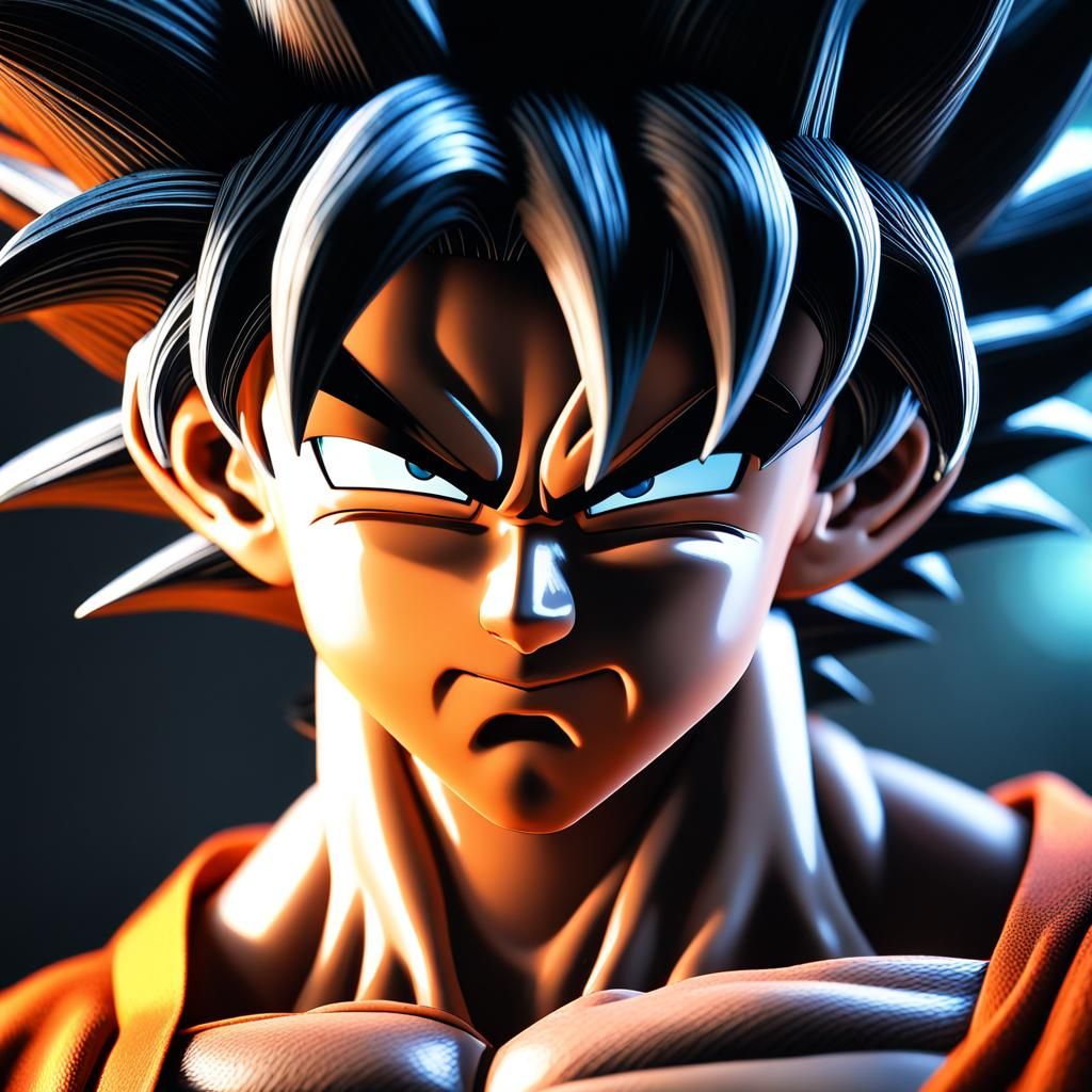 Hyperrealistic Son Goku Full Body Portrait