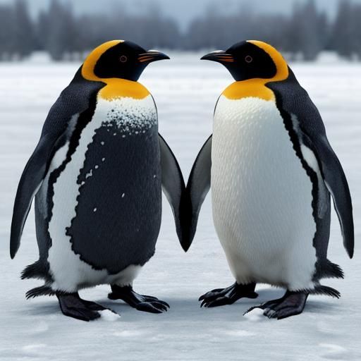 Penguins Donning Winter Clothes