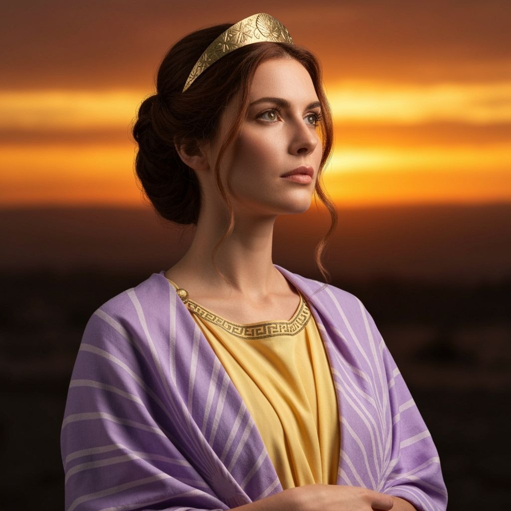 Hesperis, Greek Goddess of Sunset, in Expressionist Style