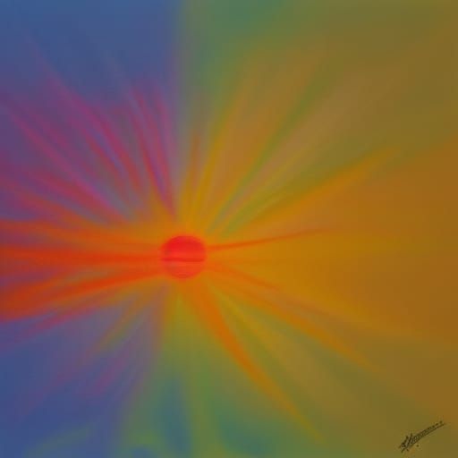 Abstract Sunset Art with Complementary Colors