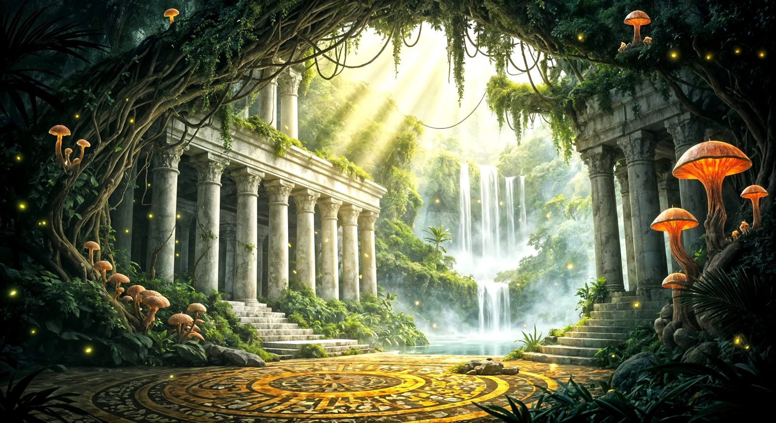 Hidden Jungle Palace: Ethereal Ruins in Magical Realism Styl...
