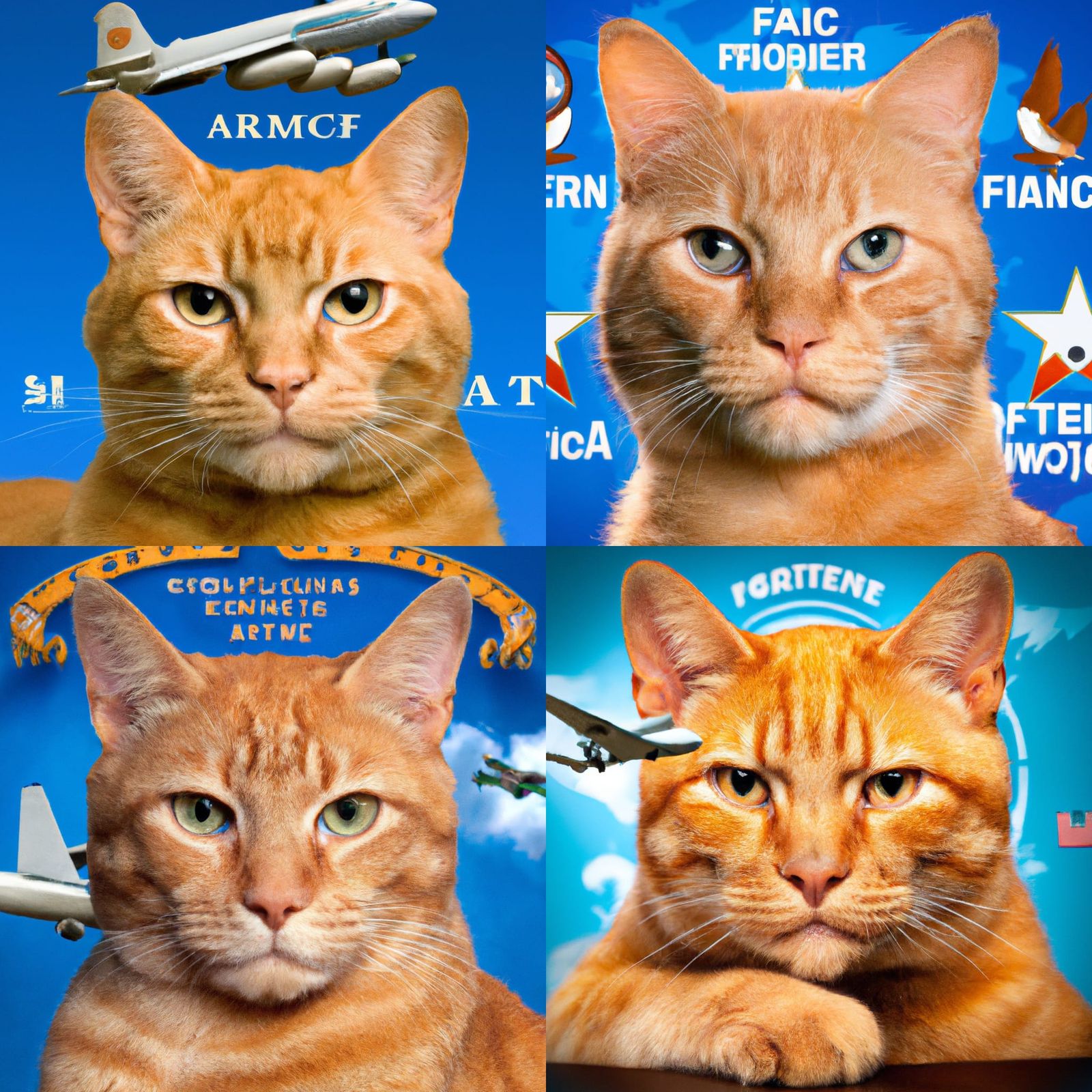 Orange Cat President Planning War: Professional Portrait