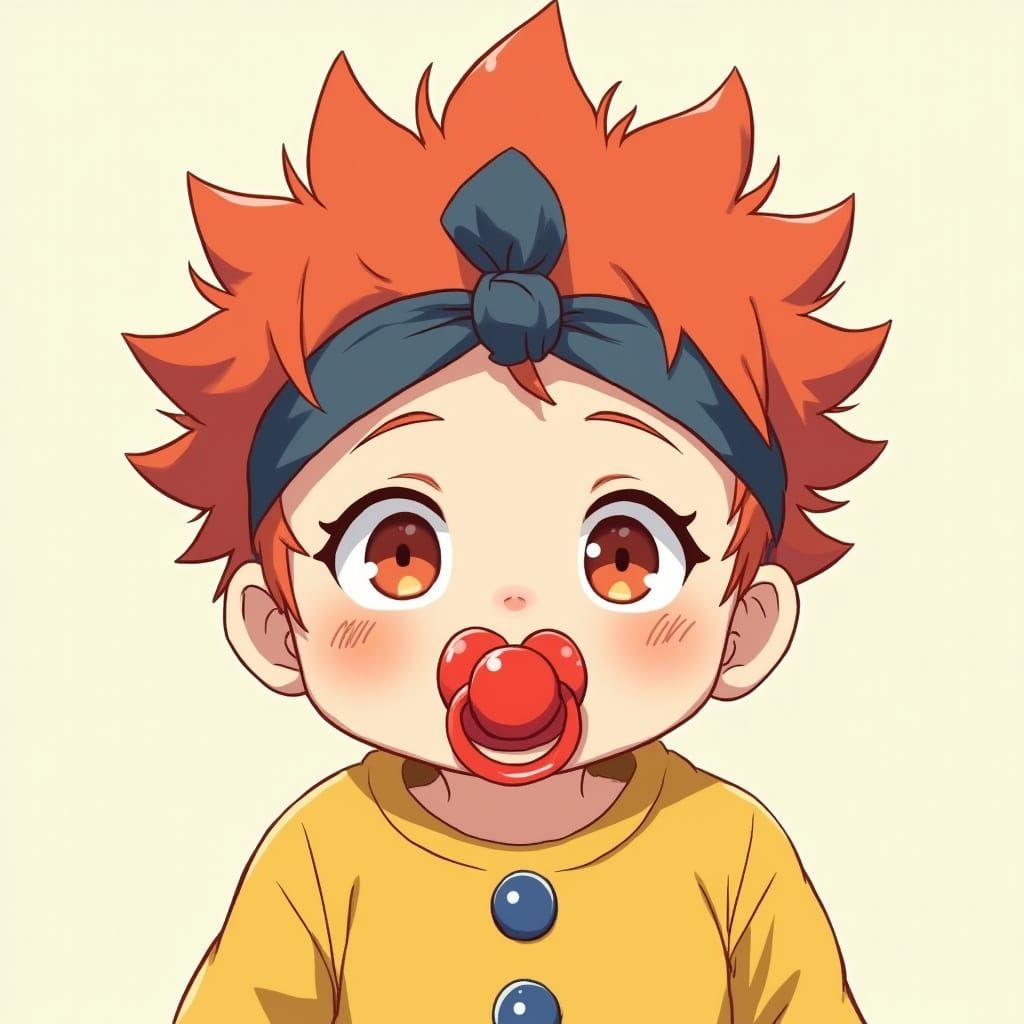 Whimsical Anime Baby with Bright Smile and Pastel Colors