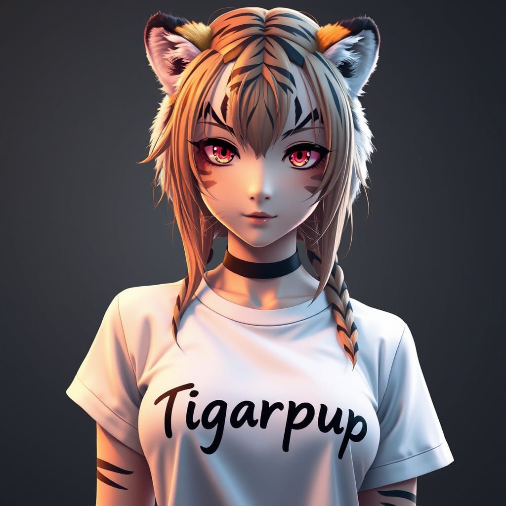 Tiger Woman in Anime Art Style