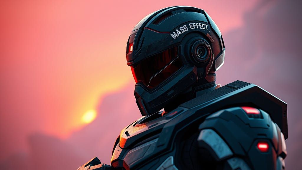 N7 Knight in Vibrant Futuristic Armor