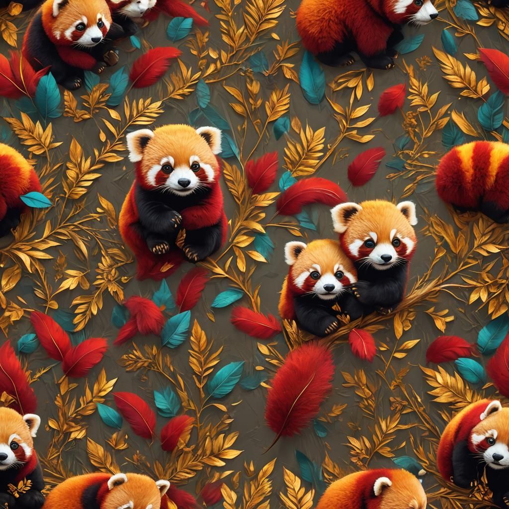 Red Panda Photographer: Fantasy Digital Oil Painting