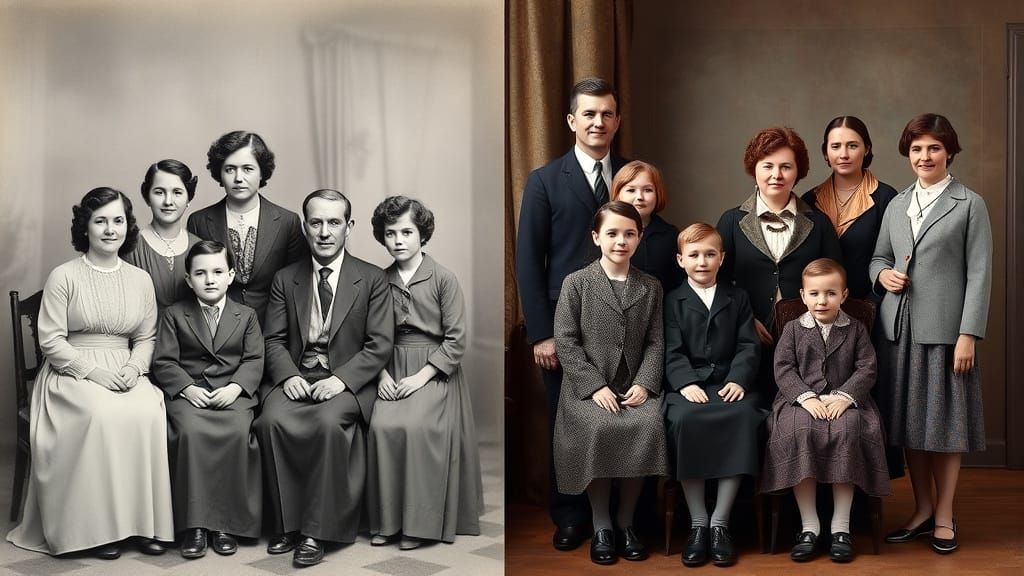 Family Portrait: Edwardian Era vs. Modern Day