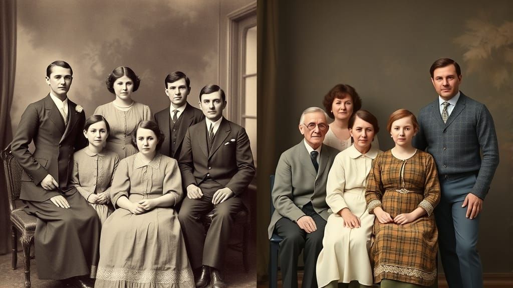 Family Portrait: Edwardian Era vs. Modern Day