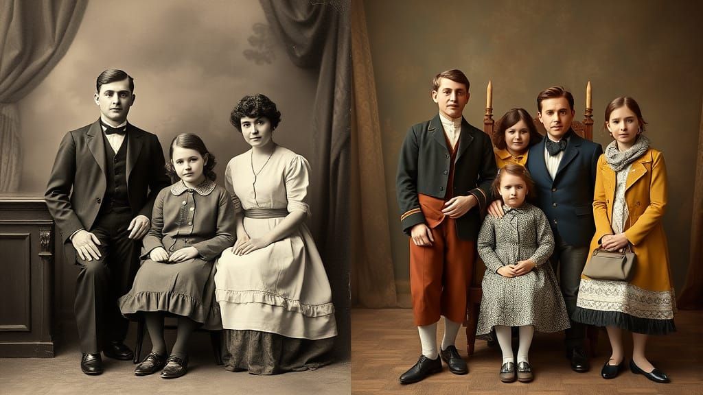 Family Portrait: Edwardian Era vs. Modern Day