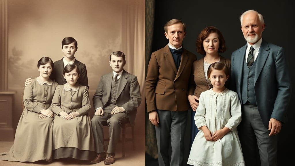 Family Portrait: Edwardian Era vs. Modern Day