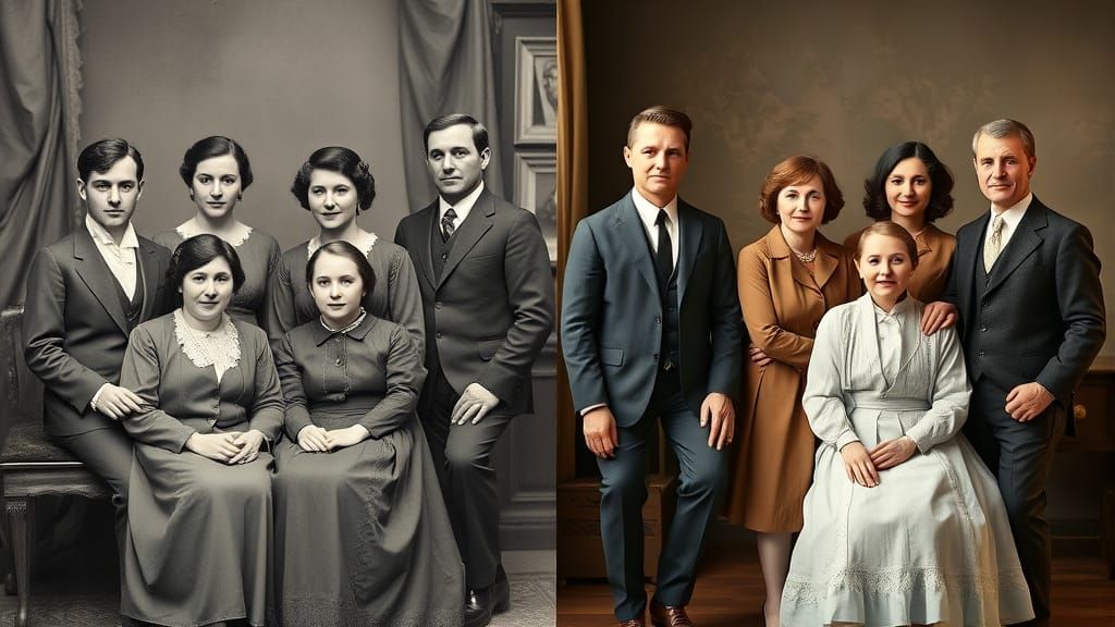 Family Portrait: Edwardian Era vs. Modern Day