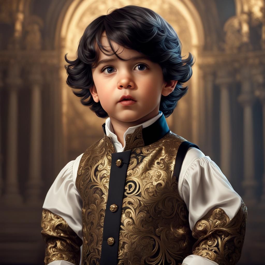 Italian Boy in Formal Dress: Hyperdetailed Portrait